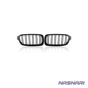 image of BMW 3 Series F30 2012-2018 Gloss Black Double Slat Grilles