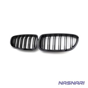 image of BMW 5 Series F10 2010-2016 Gloss Black Double Slat Grilles