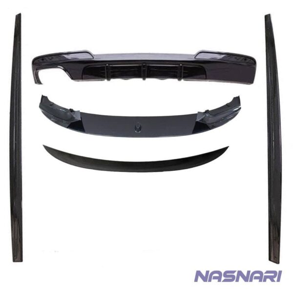image of BMW 5 Series F10 M Sport 2010-2016 kit with Front-Splitter-Side-Skirt-Extensions-Rear-Diffuser-Boot-Spoiler